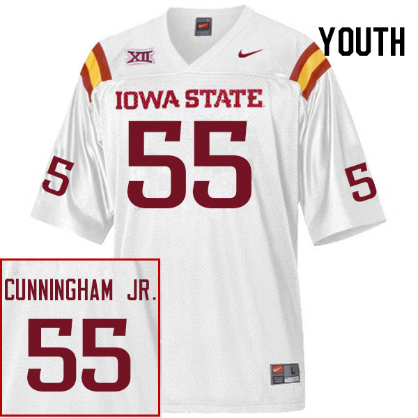 Youth #55 Iowa State Cyclones College Football Jerseys Stitched Sale-White